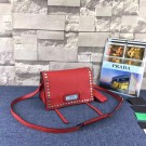 Prada Etiquette Messenger Bag Calfskin Leather 1BD082 red JH05704xA12