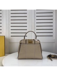 FENDI PEEKABOO ICONIC MINI cream leather bag 8BN244 JH08548KY38