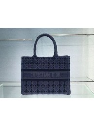First-class Quality SMALL DIOR BOOK TOTE blue Cannage Embroidered Velvet M1287Z JH06861mU66